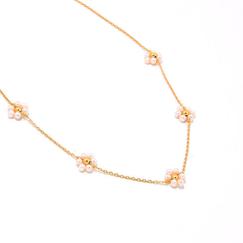 Daisy Delight Pearl Necklace - Zafari Studio Jewelry